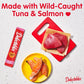 Delectables Squeeze Up Creamy Squeezable Puree, Lickable Wet Cat Treats, Grain Free, No Added Fillers, No By-Products, No Added Preservatives, 0.5 Ounces Tuna & Salmon, 32 Tubes Total