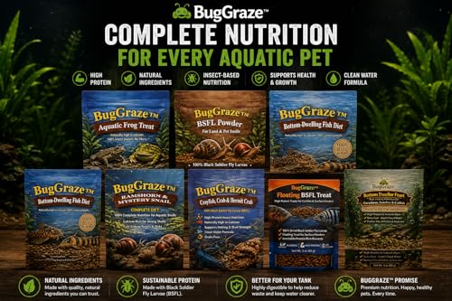 Ramshorn and Mystery Snail Complete Diet Aquarium Snail Food – Calcium-Enriched Sinking Pellets, Wafers & Granules.