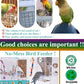 Kenond No Mess Bird Feeder Water Dispenser Set, Automatic Parrot Feeder Cage Accessories, Clear Parakeet Seed Container Food Drinker for Cage, Cockatiel Finch Lovebirds Budgies Canary (Blue)