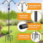 Relx Bird Feeder Pole - Adjustable Double Shepherds Hooks for Bird Feeder with 5 Prong Base - 76 Inch Heavy Duty Shepherds Hooks for Outdoor,Hanging Garden Plant,Solar Light Lanterns