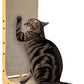 Cat Scratcher, 26.8 Inch L-Shaped Cat Scratch Pad with Wall-Friendly Arc, Cardboard Cat Scratching Board with Ball Toy for Indoor Cats