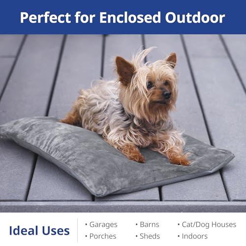 Outdoor Heated Cat Bed, Soft Pet Heating Pad with Steel-Wrapped Cord, Outside Pet Warmer for Feral Cats and Dogs, 19.7" x 15.7", 40 Watts