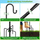 COCONUT 78" Heavy Duty Shepherds Hooks for Outdoor, Bird Feeder Pole with 5 Prong Base, Adjustable Height Shepherds Hook for Hummingbird Feeder, Bird Feeder, Plant, Wind Chimes, Lanterns (1 Pack)