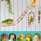 5in1 Bird Parakeet Toys, Detachable Birdie Perches Platform Swing with Climbing Ladder, Parrot Cage Stand Accessories, Wooden Playing Gyms for Conure Cockatiel Lovebird Finch Budgerigar Pigeon