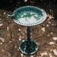 Backyard Expressions Outdoor Garden Bird Bath with Bird - Green - Weather Resistant Polyresin - 30 Inch -