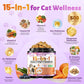 Taurine for Cats Vitamins Treats, 15 in 1 Cat Multivitamin Support Joint, Skin Coat, Digestion, Immunity & Energy, 500 Crunchy & Creamy Chews with Essential Vitamin for Cats All Ages (90-Day Supply)