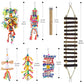 KATUMO Bird Toys, Parakeet Swing Parrot Ladder Cockatiel Perch Conure Hanging Bell Toys for Parakeet Conure Cockatiel Mynah Love Bird Small Birds