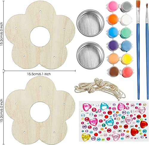 Gooidea Kids Arts and Crafts Bird Feeders for Outside, 2-Pack DIY Wooden Paint Kits Spring Outdoor Toys Holiday Crafts for Boys & Girls Age 3-5 4-8 8-12