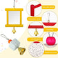 Sumind 6 Pieces Chicken Mirror Chicken Toys for Coop with Bells, Hen Xylophone Toy with 8 Metal Keys, Parrot Grinding Stone, Sepak Takraw Toy, Dangling Bird Toy