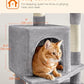 Feandrea Cat Tree, 59.5-Inch Tall Cat Tower, Plush Multi-Level Condo with 5 Scratching Posts, 2 Perches, 2 Caves, Hammock, 2 Pompoms, Light Gray UPCT192W01