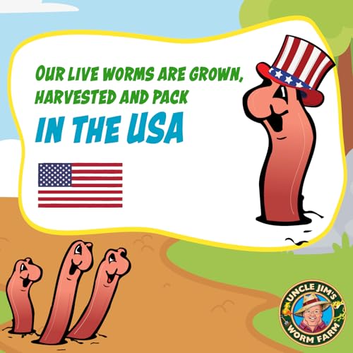 Uncle Jim's Worm Farm 250 Count Red Wiggler Composting Worms Mix for Garden Soil or Fishing | Starter Pack of Compost Worms Improves Soil Structure and Quality for Healthier Gardens