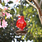 BOLITE Hummingbird Feeder, Hand Blown Glass Hummingbird Feeders for Outdoors Hanging with Ant Moat, 5 Bee-Proof Ports, Leak-Proof, 360° Perch, 22oz, Red, Gifts for Women Men, Gifts for Mom Dad