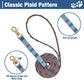 EXPAWLORER Puppy Collar and Leash Set - Embroidery Pawprints Plaid Dog Collar and Dog Leash Set, Bow Tie and Bandana Dog Collar with Bell, Cute