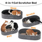 FUKUMARU Cat Scratcher, 24 Inch Sofa Shape Cat Scratcher Couch Bed, Reversible Detachable Cats Scratching Board, Round Cats Scratch Pads Refill Indoor, Dark Grey