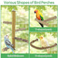 7PCS Natural Wood Bird Perches for Cage, Bird Parrot Parakeet Perch Stand, Bird Parakeet Cage Accessories, for Cockatiels Conure Budgies Small and Medium Parrots