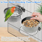 Tfwadmx Bird Feeding Dish Cups Parrot Food Bowl Clamp Holder Coop Cup, 2PCS Bird Cage Water Bowl for Parakeet African Greys Conure Cockatiels Lovebird Budgie Chinchilla