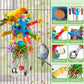 Parrot Toys Bird Toys Perch Pullable Stainless Steel Spoons Colorful Acrylic Stick Chew Toys for s Mini Macaws African Greys Cockatoos Conures, Cockatiels, Lovebirds, Parrotlets and Other (blue)