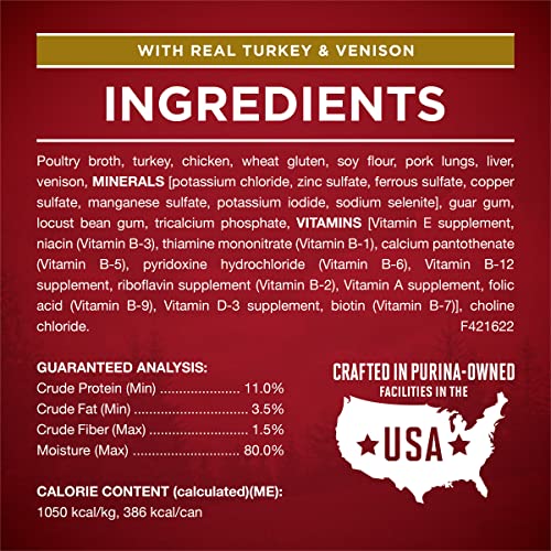 Purina ONE True Instinct Tender Cuts in Gravy with Real Turkey and Venison, and with Real Chicken and Duck High Protein Wet Dog Food Variety Pack - (Pack of 6) 13 Oz. Cans
