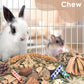 Bissap Rabbit Chew Toy, Natural Bunny Treats Snacks with Timothy Hay Water Grass Mat Coconut Husk Box for Guinea Pigs Chinchillas Hamsters Gerbils and Other Small Pets Teeth Grinding