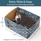 Extra Large Cardboard Cat Scratcher with Refillable Double-Sided Scratch Pad, No‑Mess Cat Scratching Box for Indoor Cats