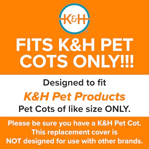 K&H Pet Products Dog Cot Replacement Cover, Designed to fit K&H Large Pet Cots (Sold Separately), Indoor Outdoor, Breathable Cooling Mesh Center, Machine Washable - Large 42 X 30in Chocolate