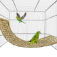 Bird Seagrass Mat 30" × 7" Parrot Natural Grass Woven Net Hammock Parakeet Climbing Rope Ladder Mat Chew Toys Cage Accessories for Pigeon Macaw Cockatiel Conure Budgie Cockatoo Rat Bearded Dragon