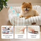 Bedsure ComfyFleece Cute Dog Bed for Small Medium Dogs - Washable Furry Puppy Beds, Rectangle Orthopedic Corduroy Fleece Pet Beds with Removable Zipper Cover, 25x21x7inches, Cream