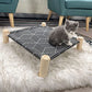 Pozico Cat/Dog Bed Hammock Cat Bed, Wooden Dog Elevated Indoor Outdoor Beds, Raised Cat Cots Furniture Pet Bed Puppy Bed Portable Breathable Mesh Cat