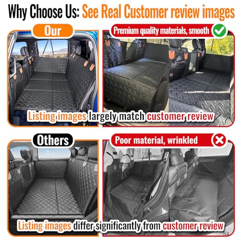 MAXFUT Dog Back Seat Extender for Truck,Truck Dog Seat Cover Back Seat,Dog Hammock for Truck,Hard Bottom Seat Extender,Pet Seat Covers for F150/RAM1500/Silverado