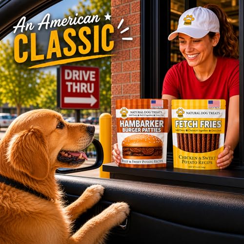 Burgers & Fries for Dogs, Beef & Sweet Potato Hambarker Patties + Chicken & Sweet Potato, Made in USA, Natural Ingredients, Grain-Free, High-Protein