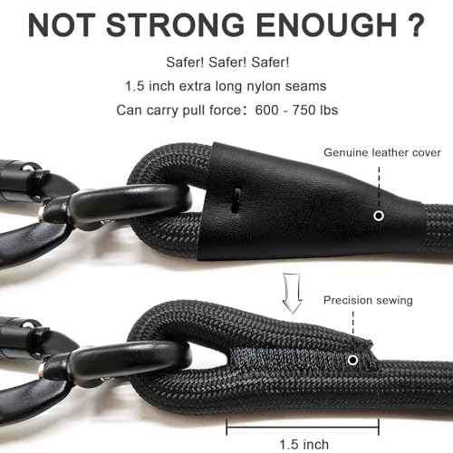 Rope Dog Leash, 6 Foot Heavy Duty Dog Leash with Aviation Aluminum Auto Locking Carabiner, Strong Nylon Pet Lead for Small, Medium, Large Dogs
