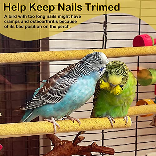 S&X Small Bird Perch Covers, Sand Perch Covers Sandpaper for Budgies, Canaries, Parakeets, Lovebirds and Other Small Birds, 6-Pack