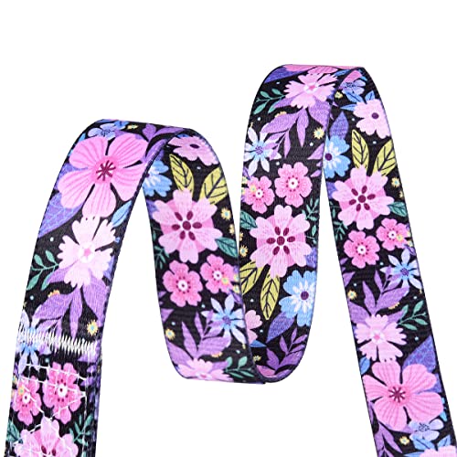 Mihqy Dog Collar and Leash Set with Bohemia Floral Tribal Geometric Patterns - Soft Ethnic Style Collar Adjustable for Small Medium Large Dogs(Pink