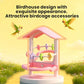 8.1 Inch Pet Bird Mirror with Perch Stand and Parakeet Chew Toys,Parrot Toys Bird Cage Decorative Accessory, Helps Birds Release Stress for Canaries Budgies Lovebirds Conures Cockatiels (Yellow)