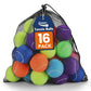 FURWEY Tennis Balls for Dogs 16 Pack,2.5 inches,Durable and Non-Toxic Dog Toys Balls with Mesh Bag,Colorful Fetch Toys Balls for pet Dog (Non Squeaky)