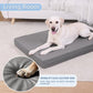 Vonabem Large Dog Bed Waterproof Outdoor, XL Crate Pad 42 inch Washable, Leather Pet beds with Removable Cover, Foam Orthopedic Anti-Slip XLarge Kennel Pads Reversible Wipeable, 41"x27" Grey