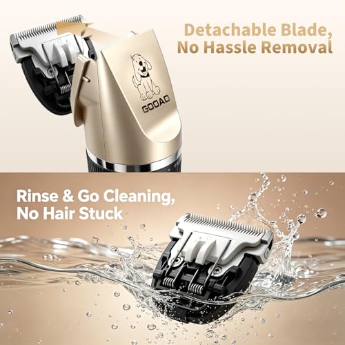 Dog Clippers for Grooming,Dog Grooming Kit for Heavy Thick Hair&Coats/Low Noise Rechargeable Cordless Hair Trimmer/Pet Shaver with Paw Trimmer for Small & Large Dogs Cats