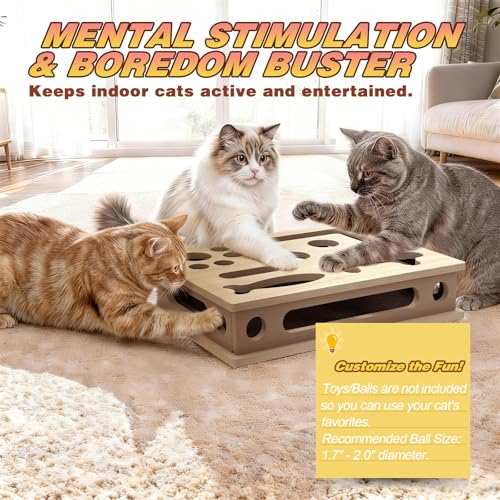Cat Scratch Puzzle Enrichment Box, Interactive Cat Nail File Box with Sandpaper Liner for Cat Claw Care, Cat Scratch Puzzle Box - Stress Free
