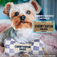 Haute Diggity Dog Chewy Vuiton Bone Plush Dog Toy, Tan Checker, Small | Designer Parody Toy, Hidden Squeaker, Soft Plush Stuffed Dog Toys, Small Dog