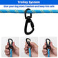 Dog Tie Out Cable for Camping - 50ft/70ft/100ft Portable Reflective Overhead Trolley System for Dogs up to 300lbs - Dog Lead for Yard Camping | Parks