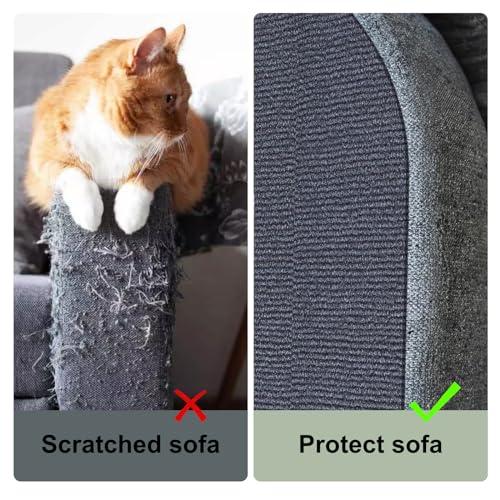 Cat Scratch Couch Furniture Protector, Adhesive Cat Scratch Pad Deterrent for Furniture, DIY Climbing Cat Scratcher Couch Protector from Cat Claws Scratching for Indoor (LightGrey,39.3x15.8In)