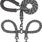 iYoShop Dual Dog Leash - 360° Swivel, No Tangle Walking Leash with Shock Absorbing Bungee for Two Dogs (Large, 25-150 lbs, Black)