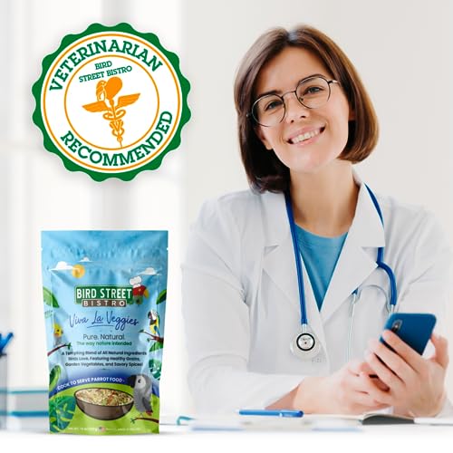 Bird Street Bistro Parrot Food - Parakeet & Cockatiel Food - Cooks in 3-15 min w/Natural Grains, Legumes, Non-GMO Fruits, Vegetables & Health-Oriented Spices