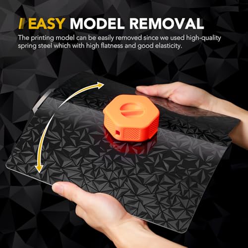 3D Printer Build Plate for Bambu Lab X1 X1C X1E P1P P1S A1, 3D Printer Accessories PET+PEO Dual Texture 257x257mm, Flexible Spring Steel Hot Bed Platform Sheet