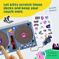 DJ Scratchpad by Relatable, Enrichment Cat Toys And Kitten Toys For Your Furry Friends, Cat Tree Essentials, Includes Box With 2 Scratch Wheels, 1 Plastic Ball With Bell, And Attached Microphone Plush