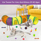 Retro Shaw Cat Toys Pack 33Pcs, Interactive Kitten Toys for Indoor Kittens Cats, Collapsible Kitty Play Tunnel Tent Feather Wand Balls Bell Springs Mouse Kitty Toys for All Breeds (2 Tunnel)
