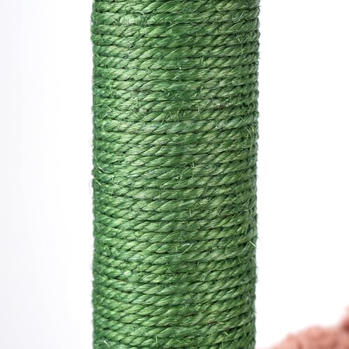 AIWIKIDE 37.4" Cactus Cat Tree Tower with Twin Cat Condos for Indoor Cats, All-in-One Activity Center with Cat Scratching Post Cozy Sleeping Perch Hammock and Toy Balls,Green