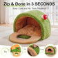 Cat House for Indoor Cats - Tree Hole Cat Bed Cave Hideaway | Enclosed Calming Shelter for Small Medium Pets, Removable & Washable Cushioned Pillow