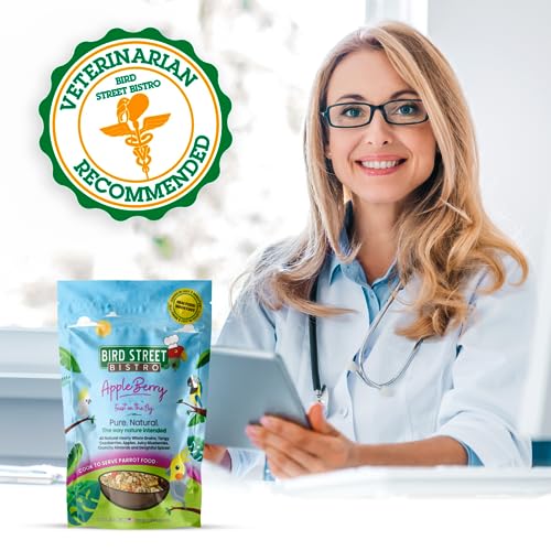 Bird Street Bistro Parrot Food - Parakeet & Cockatiel Food - Cooks in 3-15 min w/Natural & Grains, Legumes, Non-GMO Fruits, Vegetables & Healthy Spices