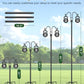 Double Shepherds Hooks, 76 Inch Bird Feeder Pole with 5-Prong Base, 3/4 Inch Thick Heavy Duty Adjustable Garden Hooks for Hanging Plants, Hummingbird Feeder, Solar Lights, Lantern Outdoor Garden Decor